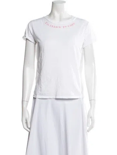 Pre-owned Mother Graphic Print Crew Neck T-shirt In White