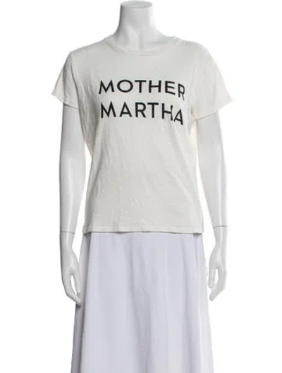 Pre-owned Mother Graphic Print Crew Neck T-shirt In White