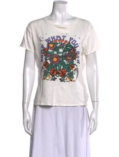 Pre-owned Mother Graphic Print Crew Neck T-shirt In White