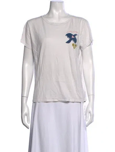 Pre-owned Mother Graphic Print Crew Neck T-shirt In White