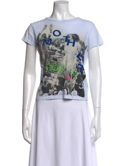 Pre-owned Mother Graphic Print Crew Neck T-shirt In White