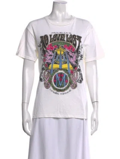 Pre-owned Mother Graphic Print Crew Neck T-shirt In White