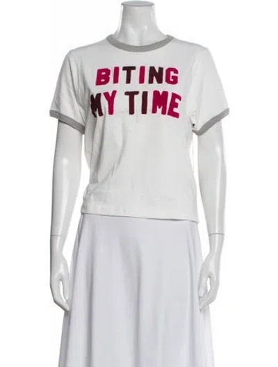 Pre-owned Mother Graphic Print Crew Neck T-shirt In White