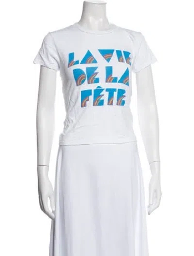 Pre-owned Mother Graphic Print Crew Neck T-shirt In White