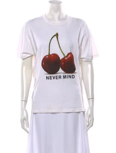 Pre-owned Mother Graphic Print Crew Neck T-shirt In White