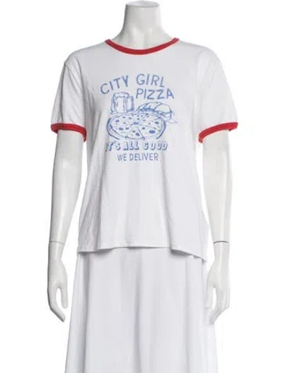 Pre-owned Mother Graphic Print Crew Neck T-shirt In White