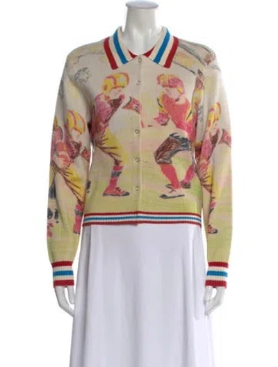 Pre-owned Mother Graphic Print Long Sleeve Button-up Top In Multi