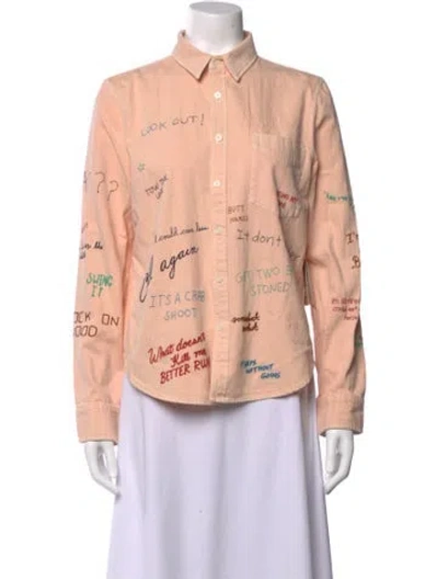 Pre-owned Mother Graphic Print Long Sleeve Shirt In Pink