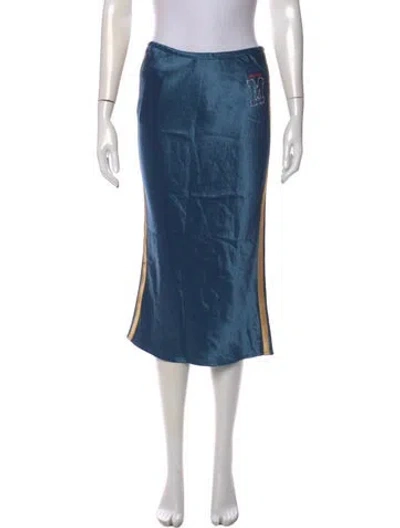 Pre-owned Mother Graphic Print Midi Length Skirt In Blue