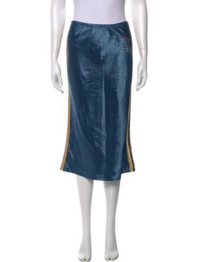 Pre-owned Mother Graphic Print Midi Length Skirt In Blue