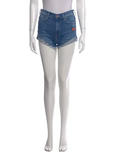 Pre-owned Mother Graphic Print Mini Shorts In Blue