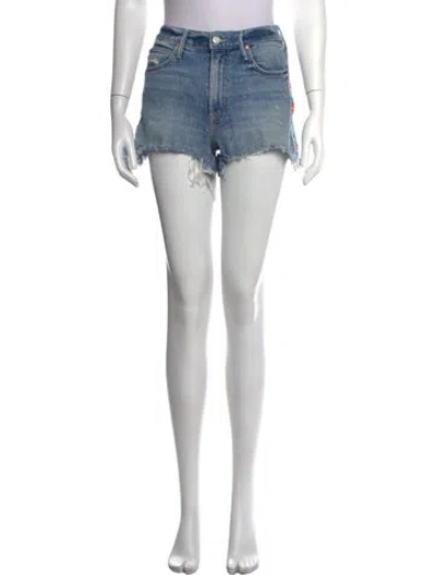 Pre-owned Mother Graphic Print Mini Shorts In Blue