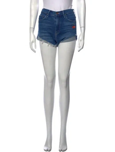 Pre-owned Mother Graphic Print Mini Shorts In Blue