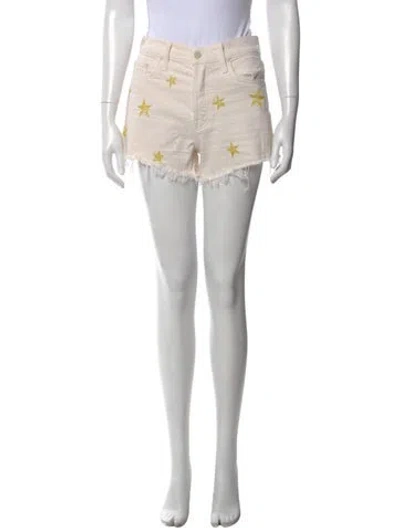 Pre-owned Mother Graphic Print Mini Shorts In Neutral