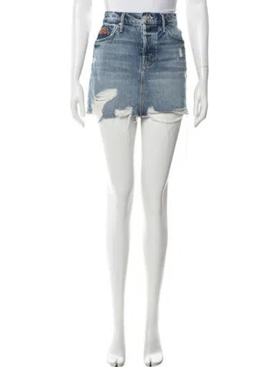 Pre-owned Mother Graphic Print Mini Skirt In Blue