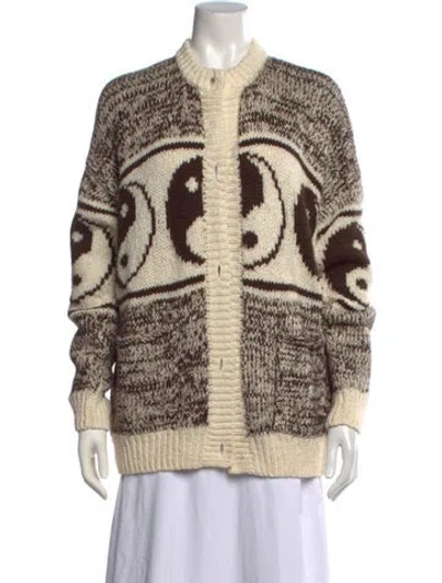 Pre-owned Mother Graphic Print Open Front Sweater W/ Tags In Multi