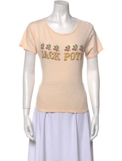 Pre-owned Mother Graphic Print Scoop Neck T-shirt In Neutral