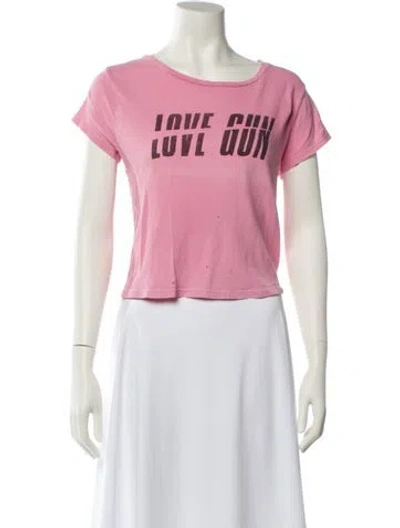 Pre-owned Mother Graphic Print Scoop Neck T-shirt In Pink
