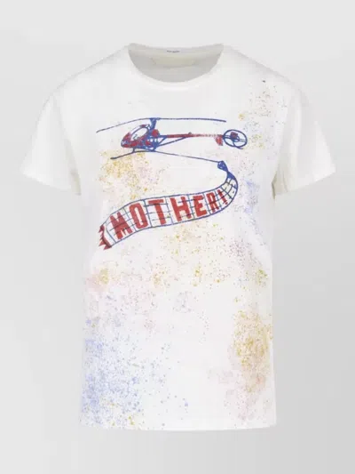 Mother Graphic Short Sleeve Top Casual Style In White