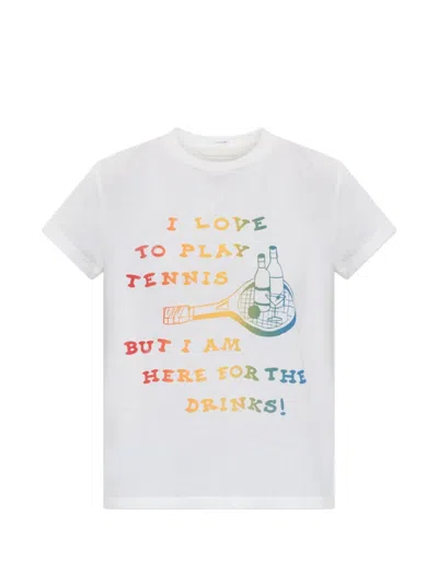 Mother The Boxy Goodie Goodie Tee In I Love To Play Tennis In White