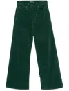Mother The Ditcher Roller Sneak Jean In Dark Green In Green