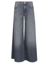 Mother Wide Leg Stretch Cotton Jeans In Grey