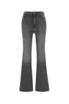 Mother Grey Stretch Denim The Doozy Sneak Fray Jeans In Gray