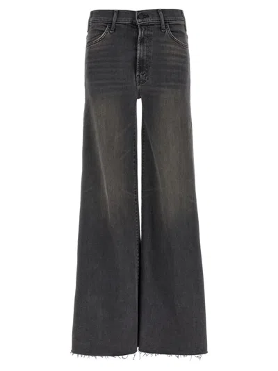 Mother Grey The Hustler Roller Sneak Fray Jeans In Gray