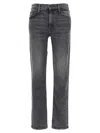 Mother The High Waisted Rascal Slice Undone Hem Friday The 13th Jeans In Grey