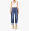 Mother Half Pipe Ankle Cuff Fray Jean In Perfectly Imperfect In Blue
