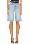 Mother Half Pipe Bermuda Fray Shorts In Sow Surreal In Multi