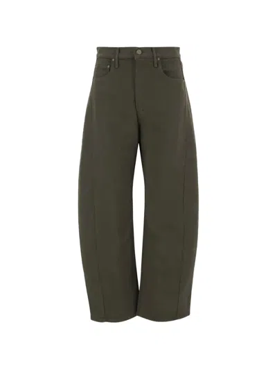 Mother Half Pipe Flood Barrel-leg Jeans In Green