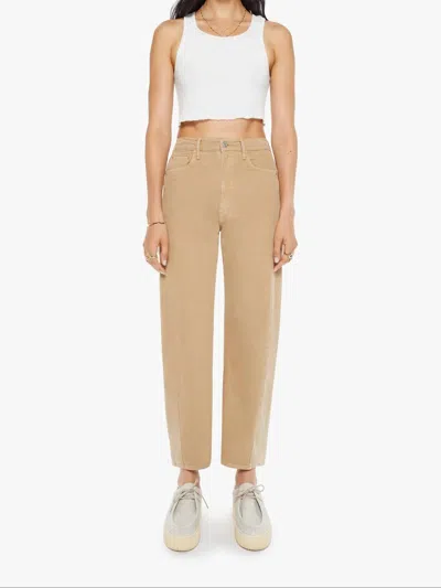 Mother Half Pipe Flood High Rise Jeans In Curds And Whey In Brown