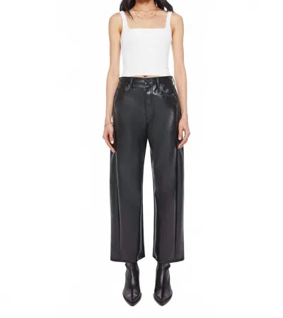 Mother The Half Pipe Flood High Waist Coated Leather Pants In Black