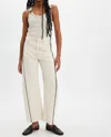Mother Half Piped Ankle Wide Leg Jeans In Act Natural