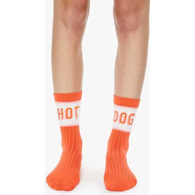 Mother Half Step Cotton Blend Crew Socks In Orange