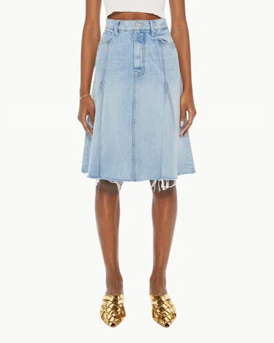 Mother Half Swing Fray Skirt In Silent Treatment In Blue