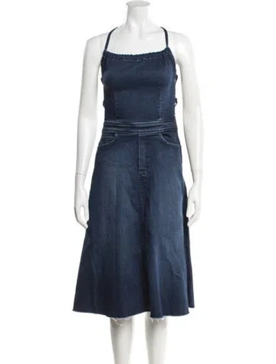 Pre-owned Mother Halterneck Midi Length Dress W/ Tags In Blue