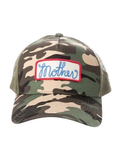 Pre-owned Mother Happy Dad Trucrker Cap In Green/neutrals