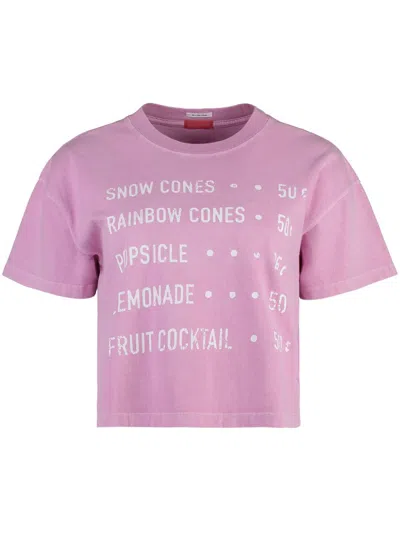 Mother The Grab Cotton Crew-neck T-shirt In Pink