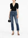 Mother High-rise Cropped Skinny Jeans In Denim Indigo In Multi