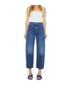 Mother The Ditcher Zip Flood Straight Leg Jeans In Blue