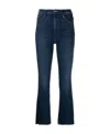 Mother Low Rise Kick Flared Jeans In Blue
