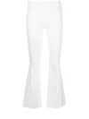 Mother The Tomcat Roller Distressed High-rise Flared Jeans In White