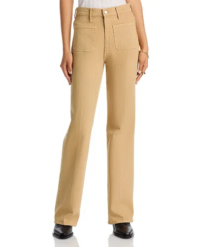 Mother High Rise Patch Pocket Bookie Sneak Jeans In The Devil May Care In Neutral