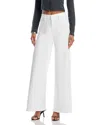 Mother The Hustler Patch Pocket Raw Hem High Waist Ankle Flare Jeans In White