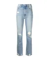 Mother High-rise Straight-leg Jeans In Gray