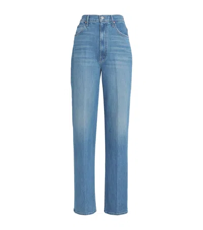 Mother High-rise Tunnel Vision Sneak Jeans In Blue