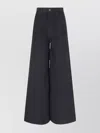 Mother 'ditcher' Brown Five Pockets Jeans With Wide Leg In Corduroy Woman In Black