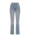 Mother The Hustler Ankle Fray Jeans In Gray